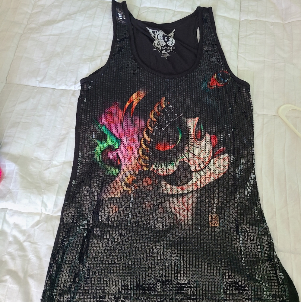 Ironfist sequin tank